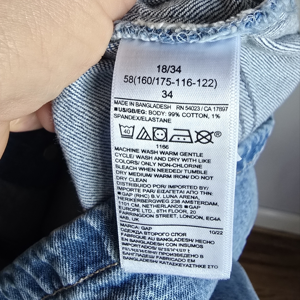 Gap, Button Front Denim Halter Medium Wash Blue W… - image 8